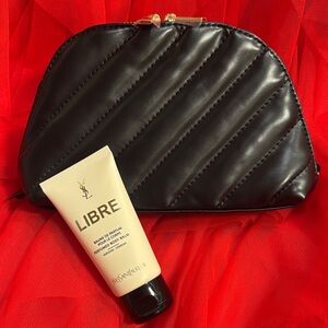 Yves Saint Laurent Black Quilted Pouch with Libre Body Balm. 1.6 oz